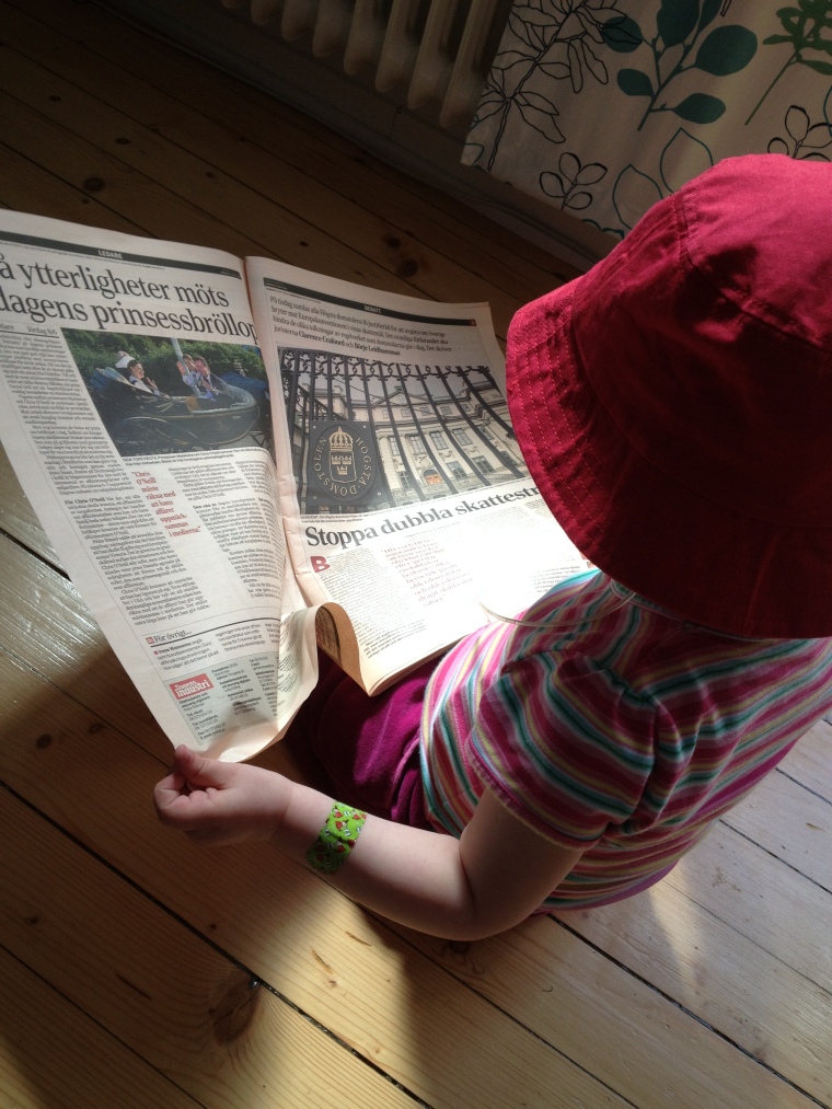 Pappas tjej läser Dagens Industri.....